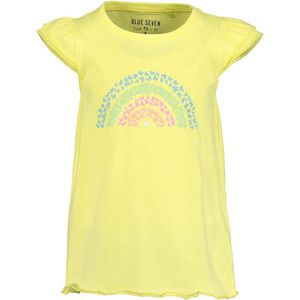 Blue Seven - meisjes shirt korte mouwen - regenboog - geel
