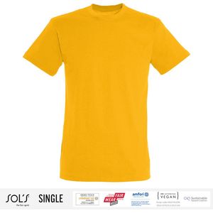 Sol's Heren T-Shirt 100% biologisch katoen Ronde hals Geel Maat S