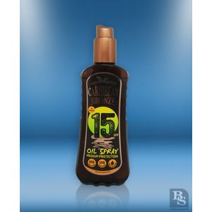 Caribbean Bronze oil spray SPF 15 - Zonnebrandolie - 200 ml - Tanning - Zonnen - Tan - bruin worden