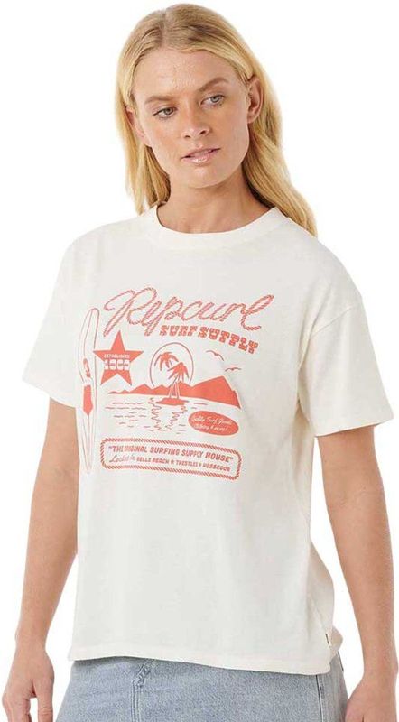 Rip Curl - Surf Supply Relaxed - T-shirt - Wit - Korte Mouwen