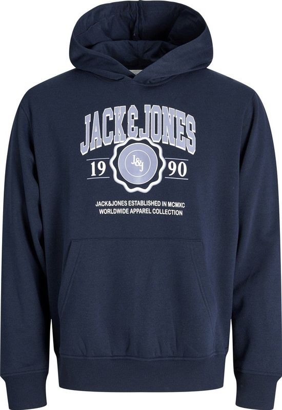 Jack&Jones - Jjmako Sweat Hood - Blauw - Hoodie