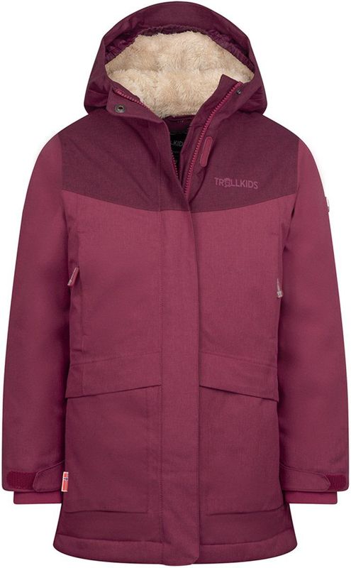 Trollkids - Oslo Coat Pro - Lange Jas - Purper/Rood - Waterdicht
