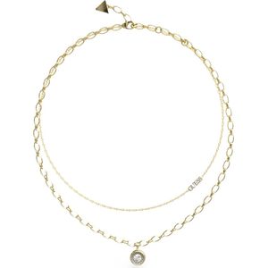 GUESS Unique Solitaire Dames Ketting Staal - Goud