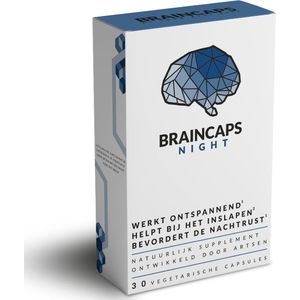 Braincaps Night – Melatonine – Rustgevend & ontspannend slaapmiddel - 30 caps