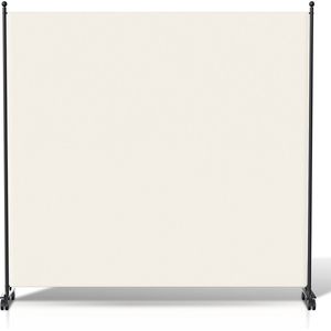 Kamerscherm op wielen met 1 panelen - 187 x 181 cm - Kamerverdeler Tuin Spaanse Muurscheiding Beige
