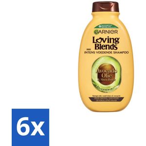 6 x Garnier Loving Blends Avocado Olie en Shea Boter Shampoo 300 ml - Haarverzorging - Shampoo - Droog Haar - Pluizig Haar - Avocado Olie