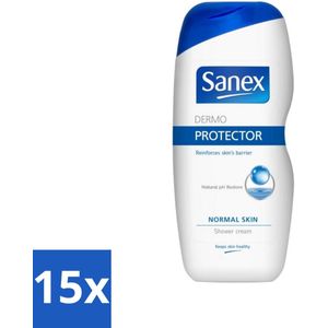 Sanex Dermo - Beschermend - Douchecrème - pH Neutraal - Normale Huid - 250 ml - Bulkverpakking - 15 stuks