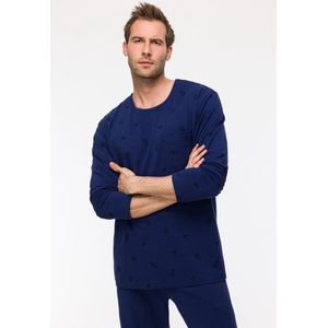 Woody Heren Pyjama croissant print donk - maat 176/16J