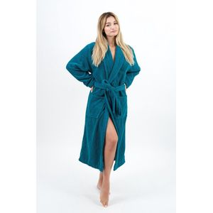 Lubna Home Badjas Large-%100 Zachte Katoen- DONKER GROEN-UNISEX-LARGE