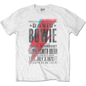 David Bowie - Hammersmith Odeon Heren T-shirt - L - Wit