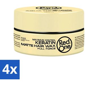 4 x Red One - Haarwax - Keratin Matte - Versterkende Styling - Voor Sterke Hold & Matte Look - 150 ml - Haarwax - Stylingproduct - Matte Finish - Keratine - Haarversterkend