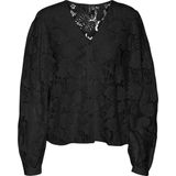 Vero Moda Blouse Vmgabena L/s Lace Shirt Wvn Btq 10299297 Black Dames Maat - S