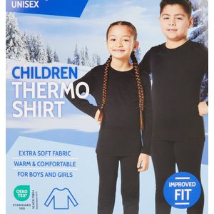 Thermoshirt zwart maat 170/176 Thermo shirt voor kinderen - unisex