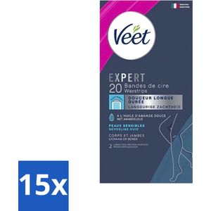 Veet Expertn - Ontharingsstrips - Lichaam & benen - Normale huid - 20 Strips - Bulkverpakking - 15 stuks