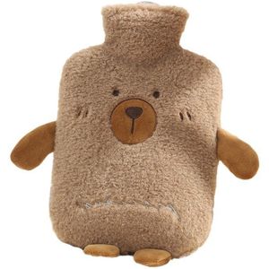 Kruik met hoes - 1L kruik - Warmwaterkruik - Handwarmer - Kruik met hoes in de vorm van een beer - Tot 6 uur warmte - Wintercadeau - Kruik voor vrouwen, senioren en kinderen - Bruin