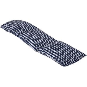 D&L Druivenpitkussen Langwerpig Cervico - 13 x 52cm - Blauw met Witte Golven