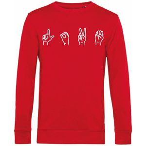 7431 - Sweater - Gebarentaal; Love-Red-S