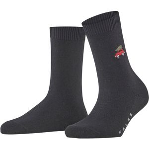 FALKE - Cosy Wool Star X-Mas - Wol Kasjmier Sokken - Zwart