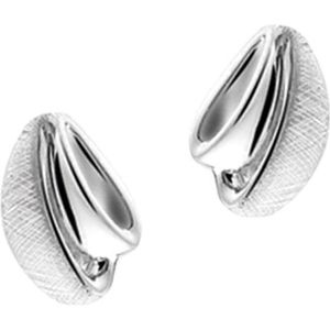 The Jewelry Collection Oorknoppen Gescratcht - Zilver Gerhodineerd