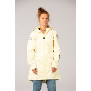 Ducksday - Regenjas - Licht Geel - Parka met Capuchon - Waterdicht - Gevoerd - Reflecterend