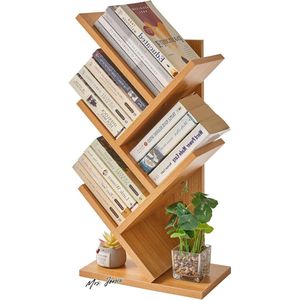 Mrs. Jones Premium Collection Houten Boekenplank - Modern - 4 Planken - Boeken/Films/Cd's - Smal - Houtkleur .