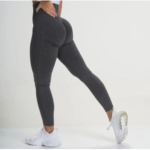Gymlegging BUTTLIFT - Maat S - Donkergrijs - Pushup Legging - Fitness Legging - Sportlegging - Sportkleding - Yoga legging