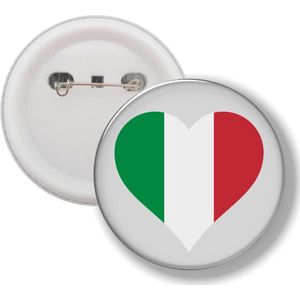 Button Met Speld - Hart Vlag Italië
