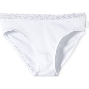 Schiesser - slip met kant dubbelrib wit - Long Life Cotton - Maat 176