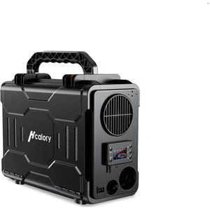 Hcalory - Dieselkachel - Elektrische kachel - Gereedschapskistvormige dieselluchtverwarmer - Verwarming en ventilatoren - Benzineluchtverwarmer - met afstandsbediening en lcd-monitor - Met EU-adapter - 12V - 8KW - Zwart