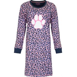 Irresistible Dames Nachthemd - 100% Katoen - Blauwe afwerking - Maat S