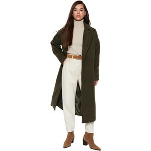 Trendyol Blauwe Oversized, Wijde, Lange Wollen Cachetjas Twoaw21Kb0038