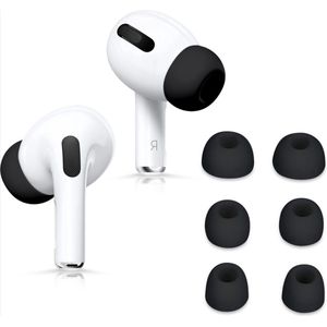*** 6x siliconen oordopjes cover geschikt voor Airpods 1/2 - 3 maten - perfecte pasvorm voor ultiem luistercomfort - bescherm en personaliseer je oortjes in zwart - van Heble® ***
