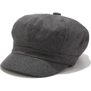 ASTRADAVI Fashion Hats - Vintage Baret Painter Cap - Newsboy Gatsby-stijl Hoed - Donkergrijs