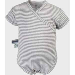 Kimonolichaam met korte mouwen OrganicEra Organic Baby Kimono body, gestreept
