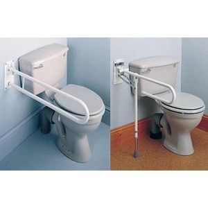 Opklapbare toiletbeugel - 75 cm - Zonder steunvoet - Wit - Adhome