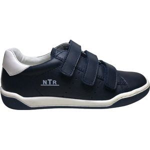 Naturino - Cliff - mt 35 - 3 velcro's lederen sneakers - navy/wit