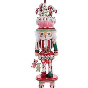 Kurt S. Adler - Hollywood Collection™ Kerst Notenkraker Cupcake Hoed - rood wit groen - 46cm