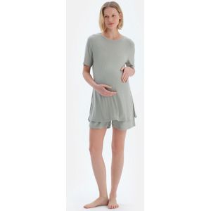 Dagi - Korte Pyjama - Pastelgroen - Jersey - Effen