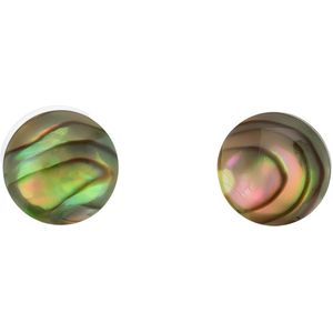 Behave Oorbellen - oorstekers - abalone schelp - multi kleur - 1 cm