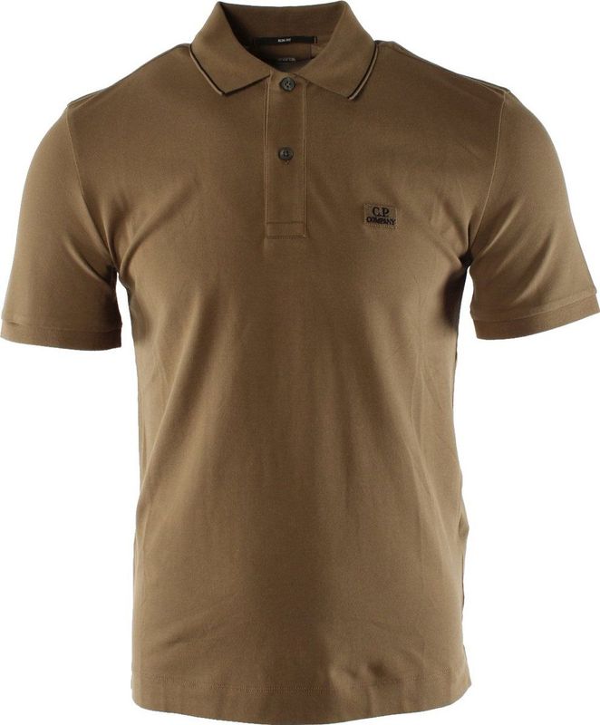 C.p. Company - Slim Fit Polo Shirt - Bruin - Katoen - Korte Mouwen