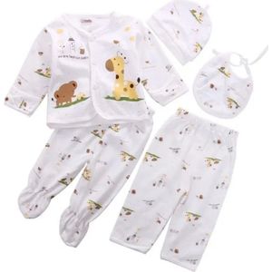 Happy baby - kleding set - Cartoon - wit en geel - maat 0-3 maanden