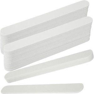 Rechte nagelvijlen korrel / grit #100/180 in de kleur wit, per 25 stuks - kunstnagels (acryl, gel) én natuurlijke nagels