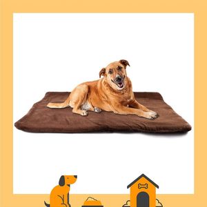 Hondendeken, bruin, geïsoleerd en licht gevoerd, zeer licht, ideaal om mee te nemen en te transporteren, antislip onderkant, 60 cm x 45 cm