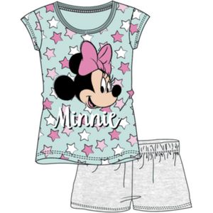 Disney Minnie mouse pyjama met korte mouw - lichtgroen - grijs - maat 116 cm / 6 jaar