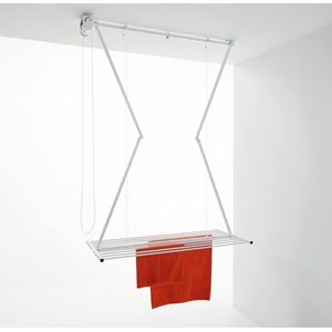 JGS® - Innovatief Verticaal Droogrek voor aan het Plafond, Gemaakt van Aluminium en Staal, Ruimtebesparend en Inklapbaar, 152 x 54 x 25 cm-