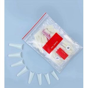 Nageltips | Nepnagels | Kunstnagels | Plaknagels | Verlenging | Wit | Beige | Acrylnagels | Gelnagels | Coffin | Ballerina | 500 stuks