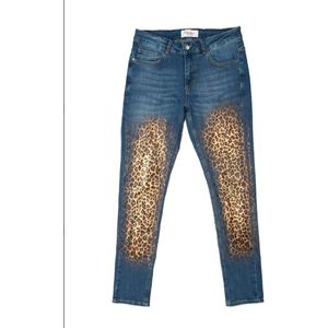 jeans leopard gold folie maat 48