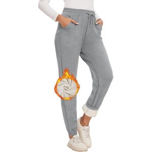 Vrouwen Fleece Winterbroeken Warm Thermisch Hoog Taille Sportbroek Joggingbroek