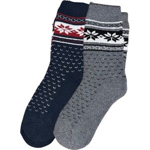 green-goose® Alpaca Sokken | Heren | Blauw, Grijs | 2 Paar | 95% Alpaca Wol | Maat 39-42 | Heerlijk Warm en Rekbaar