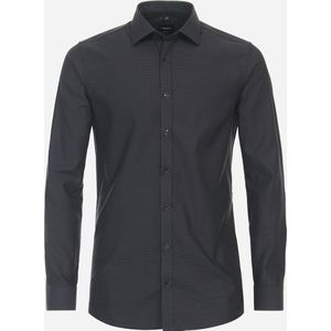 VENTI - Body Fit Overhemd - Antraciet - Mouwlengte 72 cm - Strijkvriendelijk
